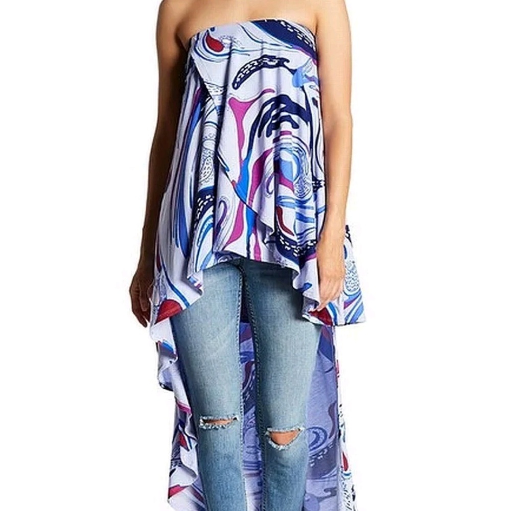 Free People Hi-Lo Strapless Top